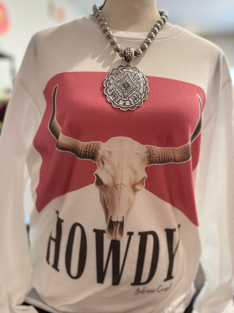 Howdy Longhorn Long Sleeve Tee