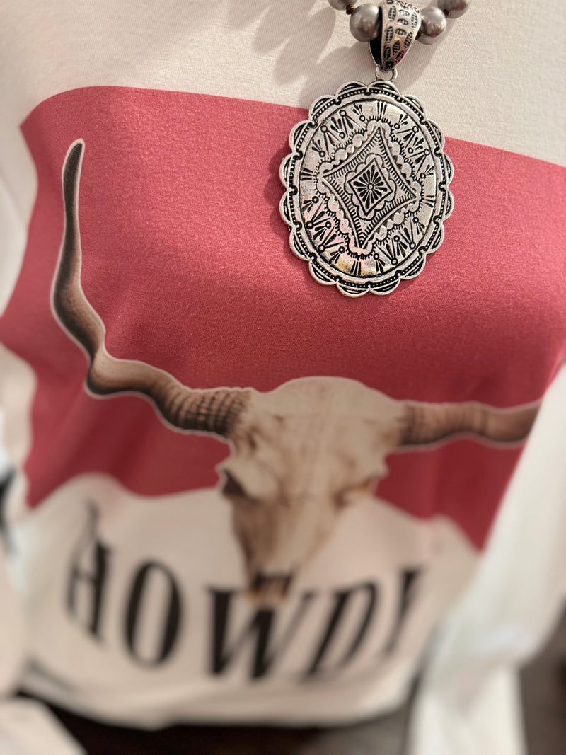Howdy Longhorn Long Sleeve Tee