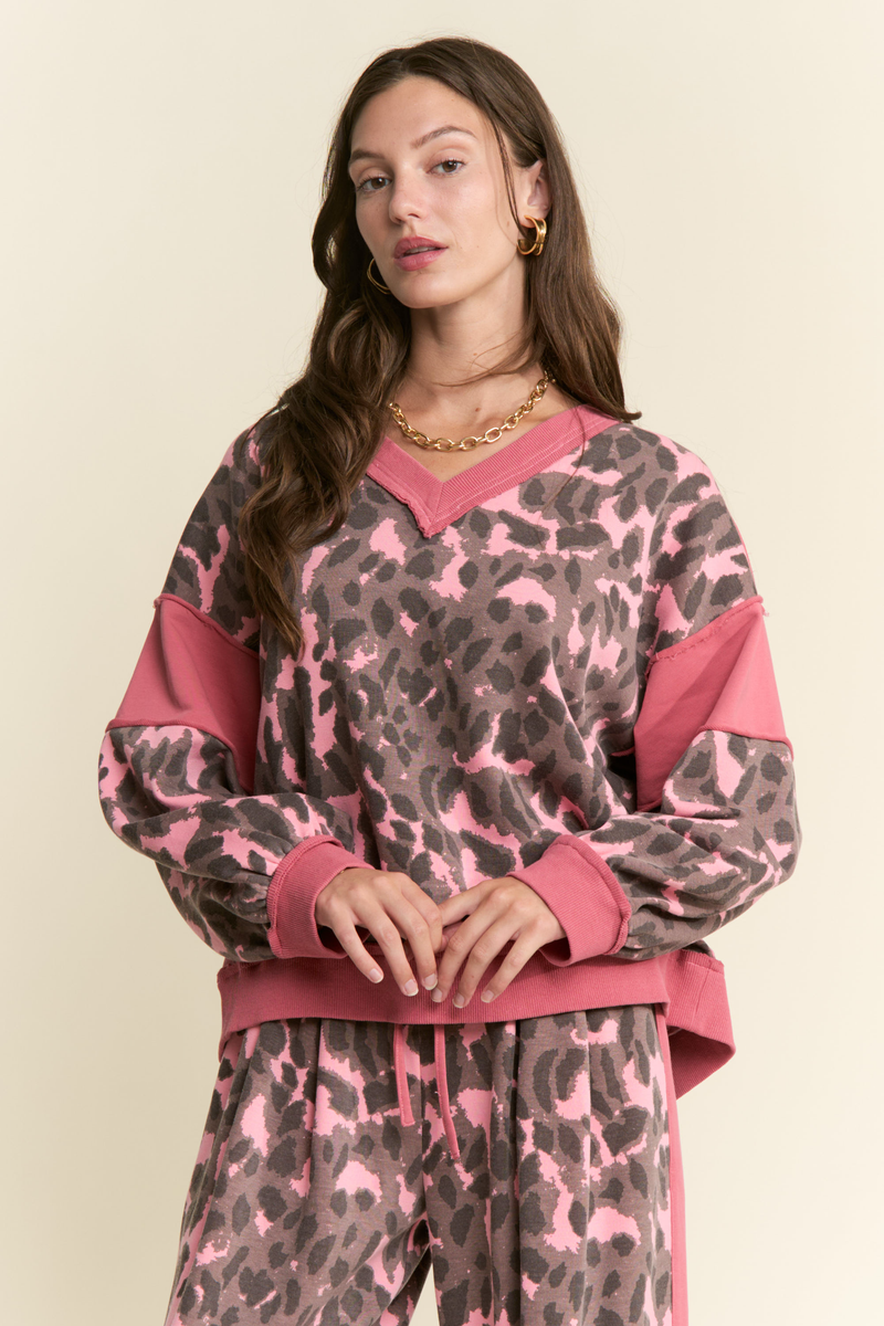 Pink Leopard Lounge Set