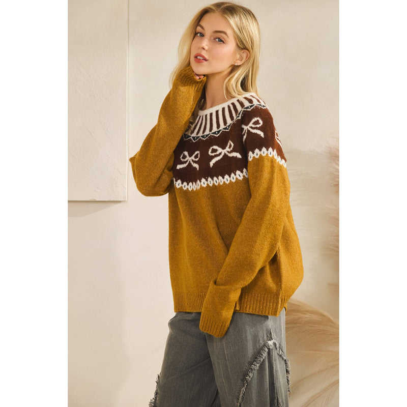 SWEET NORDIC BOW SWEATER (SW8194)